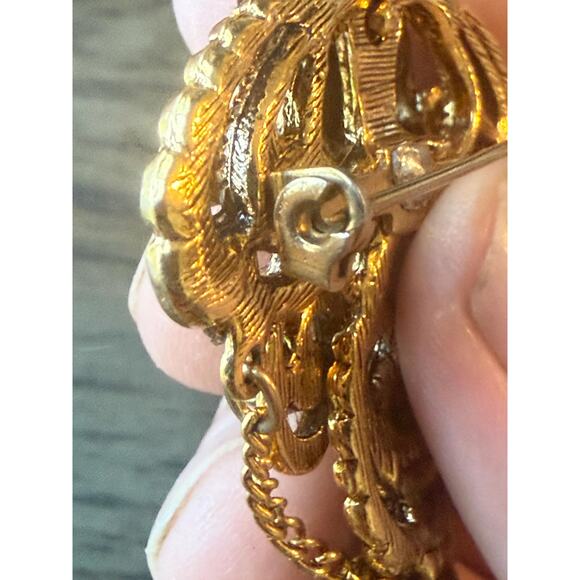 antique costume jewelry amethyst pin brooch signed by art made between 1950-1970 - Picture 2 of 5